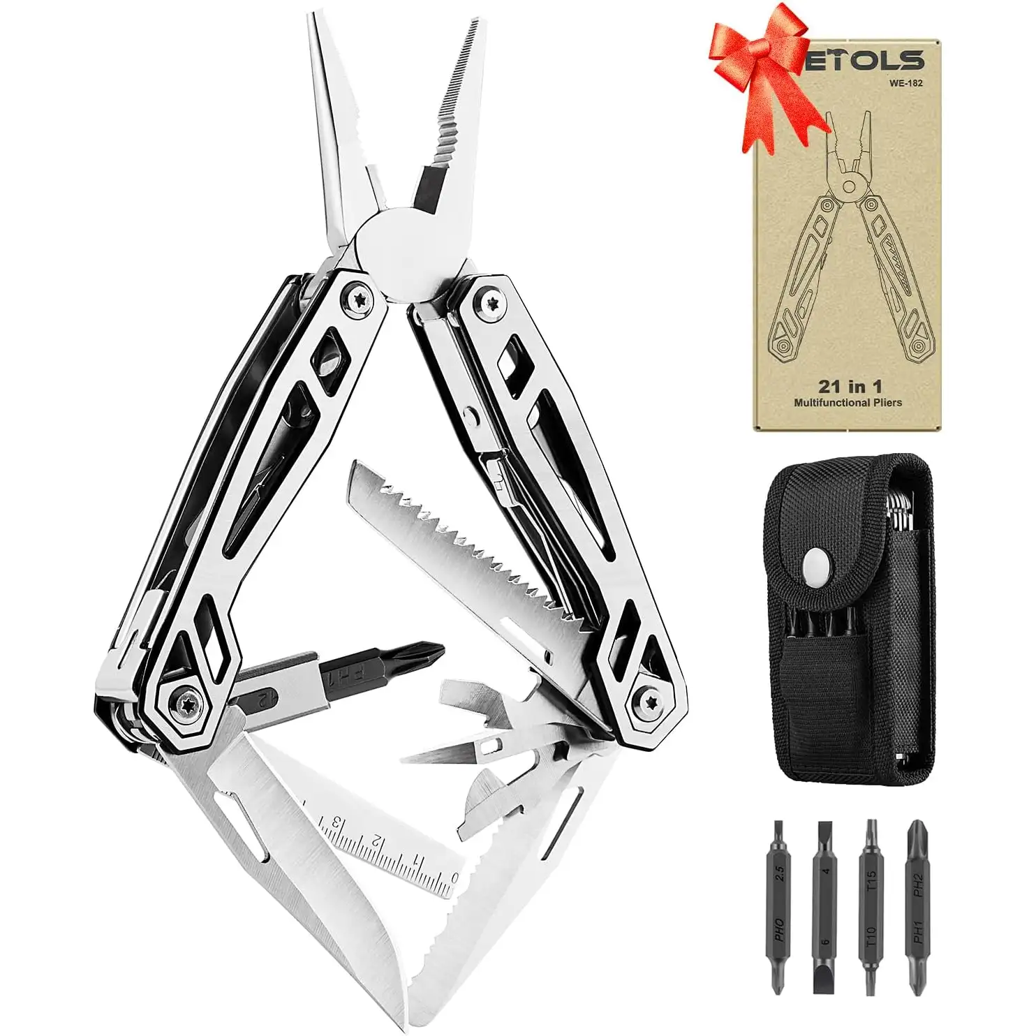 WETOLS Multitool Needle Nose Pliers,21-in-1 - 1
